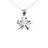 Sterling Silver Hawaiian Plumeria Cubic Zirconia Dainty Pendant Necklace