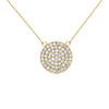 14k Yellow Gold 0.5 Carat Diamond Micro-pave Circle (21 mm) Necklace