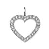 14k White Gold Open Heart  Diamond Dainty Pendant Necklace