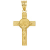 Yellow Gold St. Benedict Crucifix Pendant Necklace (1.60")