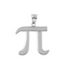 White Gold Pi Symbol Math Pendant Necklace