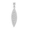 White Gold Surfboard Waves Beach Bum Pendant Necklace