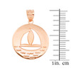 Rose Gold Nautical Sailboat Silhouette Pendant Necklace