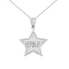 Sterling Silver US Army Star Pendant Necklace