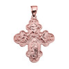 Rose Gold Orthodox ICXC Cross (Save Us) Pendant Necklace