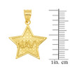 Yellow Gold Navy Star Pendant Necklace