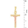 Two Tone Rose Gold and Yellow Gold Jesus Crucifix Cross Pendant Necklace ( 1.60")