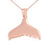Rose Gold Whale Tail Pendant Necklace