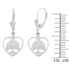 Sterling Silver Tree of Life Open Heart Filigree Earring Set