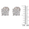 White Gold Halo Diamond Stud Earrings (7 mm)