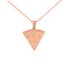 Rose Gold Pizza Slice Friendship Pendant Necklace