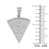 White Gold  Pizza Slice Friendship Pendant Necklace