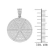 Sterling Silver Six Slice Pizza Circle Pendant Necklace