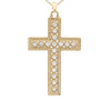 Yellow Gold Cross Diamond Pendant Necklace