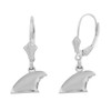 14K White Gold Shark Fin Earring Set