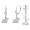 14K White Gold Shark Fin Earring Set