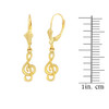 14K Yellow Gold Treble Clef Musical Symbol Earring Set