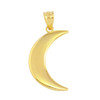 Yellow Gold Crescent Moon Pendant Necklace