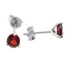 White Gold Garnet Martini Stud Earrings