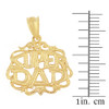 Solid Yellow Gold Super Dad Filigree Pendant Necklace