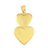 Solid Yellow Gold Two Stacked Hearts Love Pendant Necklace