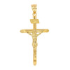 Solid Yellow Gold INRI Cross Pendant Necklace ( 1.60")