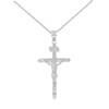 Sterling Silver Solid INRI Cross Pendant Necklace ( 1.60")