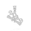 Solid White Gold Class of 2019 Graduation Pendant Necklace