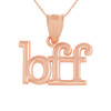Solid Rose Gold BFF Best Friends Forever Pendant Necklace (0.79" )