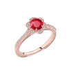 Ruby and Diamond Rose Gold Engagement/Proposal Ring