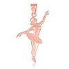 Ballet Dancer Rose Gold Charm Pendant Necklace