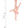 Ballet Dancer Rose Gold Charm Pendant Necklace