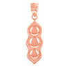 Rose Gold Three Peas in a Pod Pendant Necklace