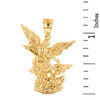 Yellow Gold St Michael The Archangel Pendant Necklace (1.35")