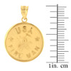 Yellow Gold USA Firefighter Medallion Pendant Necklace