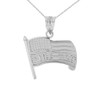 Sterling Silver Fire Man American Flag Pendant Necklace