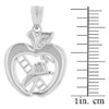 White Gold New York Fire Department Big Apple Firefighter Pendant Necklace