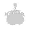 White Gold  Mongolia Country Pendant Necklace