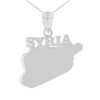 White Gold Syria Country Pendant Necklace