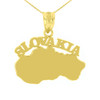 Yellow Gold Slovakia Country Pendant Necklace