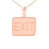 Rose Gold Enter Exit Street Sign Pendant Double Sided Pendant Necklace