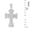 Sterling Silver Celtic Knot Halo Cross Woven Hearts Pendant Necklace