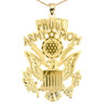 Yellow Gold Proud Army Mom Pendant Necklace