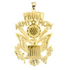 Yellow Gold Proud Army Mom Pendant Necklace