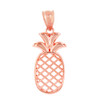 Solid Rose Gold Pineapple Pendant Necklace