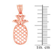 Solid Rose Gold Pineapple Pendant Necklace