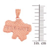 Solid Rose Gold Country of Ukraine Geography Pendant Necklace