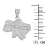 Solid White Gold Country of Ukraine Geography Pendant Necklace