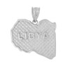 Sterling Silver Country of Libya Geography Pendant Necklace