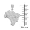 Sterling Silver Country of Brazil Geography Pendant Necklace